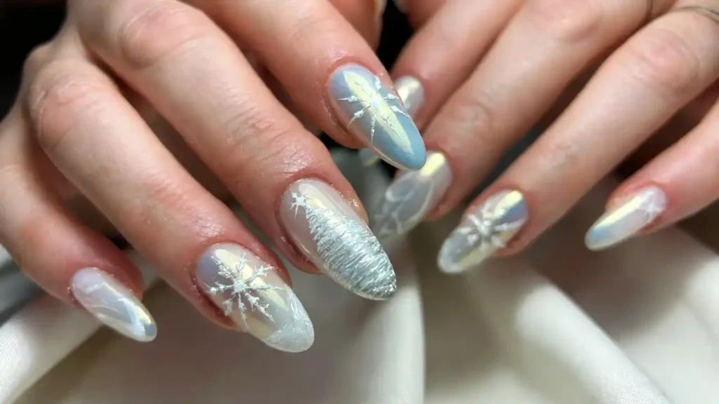 Winter Chrome Nails